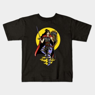 Woman Warrior Illustration Kids T-Shirt